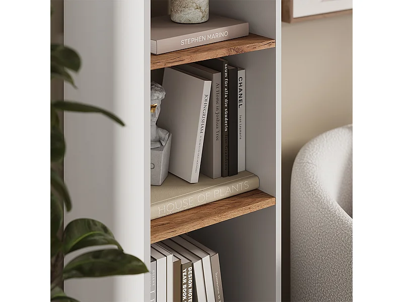 Meuble de rangement cube chêne blanc/force de lor 36.8x33.8x144.9 ludus