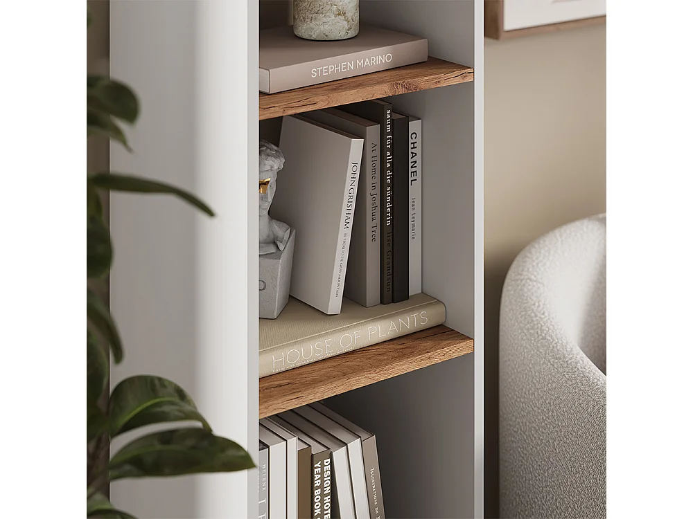 Meuble de rangement cube chêne blanc/force de lor 36.8x33.8x144.9 ludus