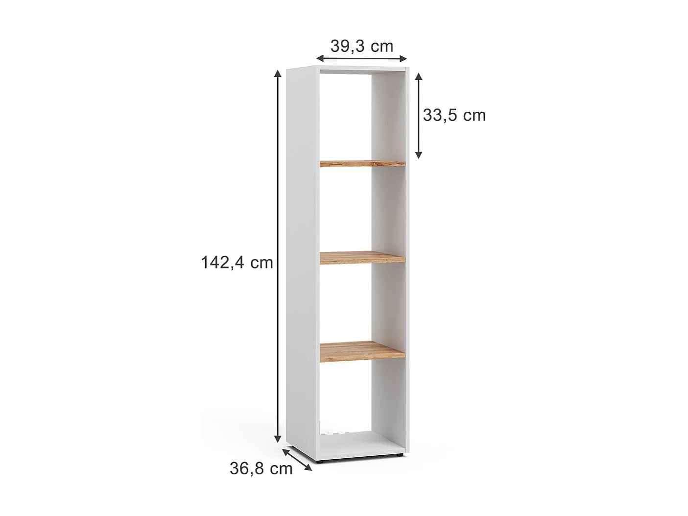 Meuble de rangement cube chêne blanc/force de lor 36.8x33.8x144.9 ludus
