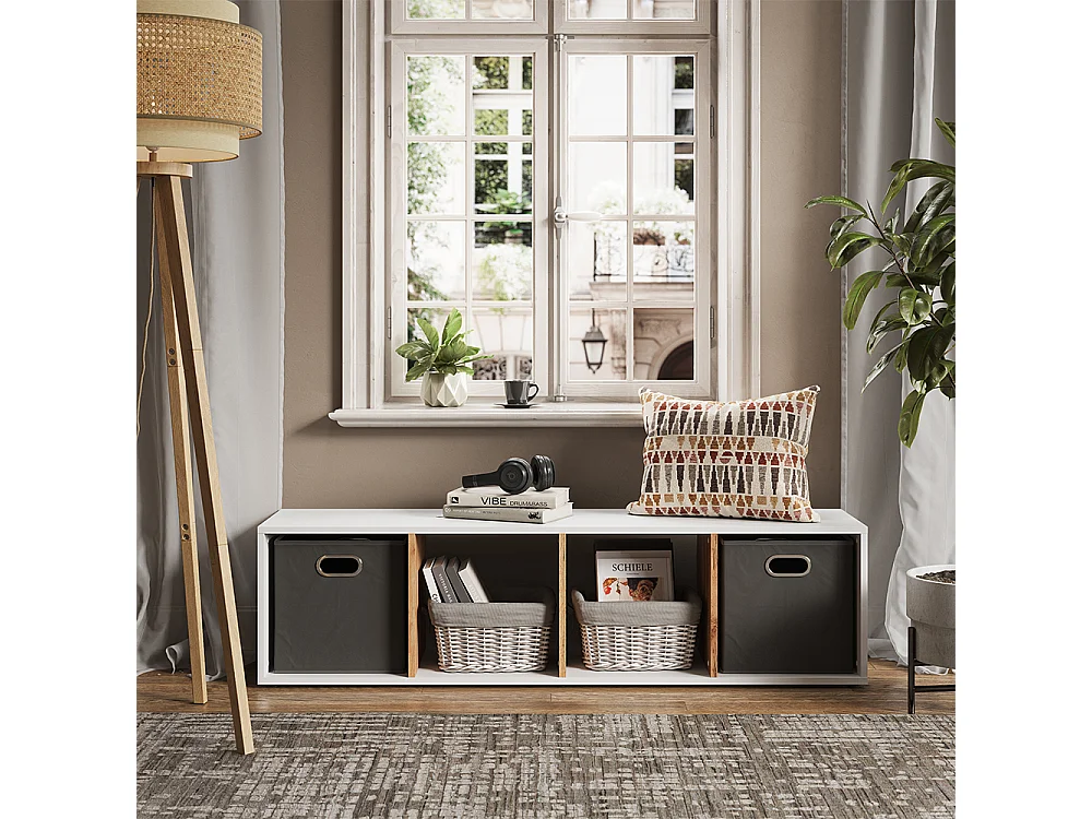 Meuble de rangement cube chêne blanc/force de lor 36.8x33.8x144.9 ludus