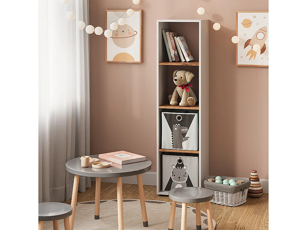 Meuble de rangement cube chêne blanc/force de lor 36.8x33.8x144.9 ludus