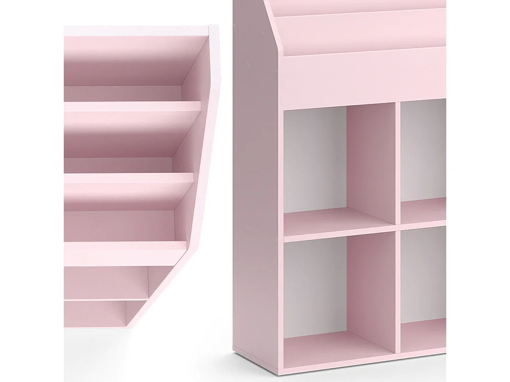 Kinderboekenkast roze 107.2x31.2x114.2 luigi