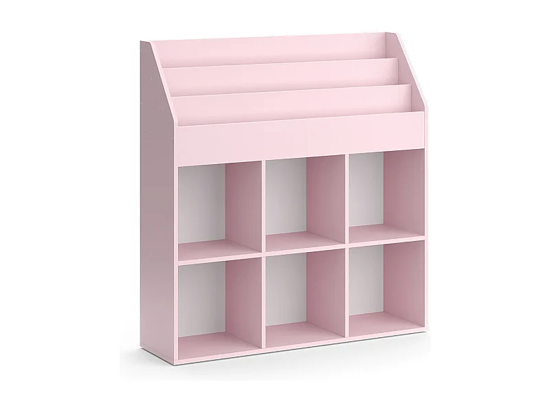 Bibliothèque enfant rose 107.2x31.2x114.2 luigi