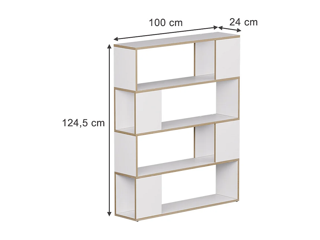 Divisorio per ambienti bianco/quercia 100x24x124.5 eneos