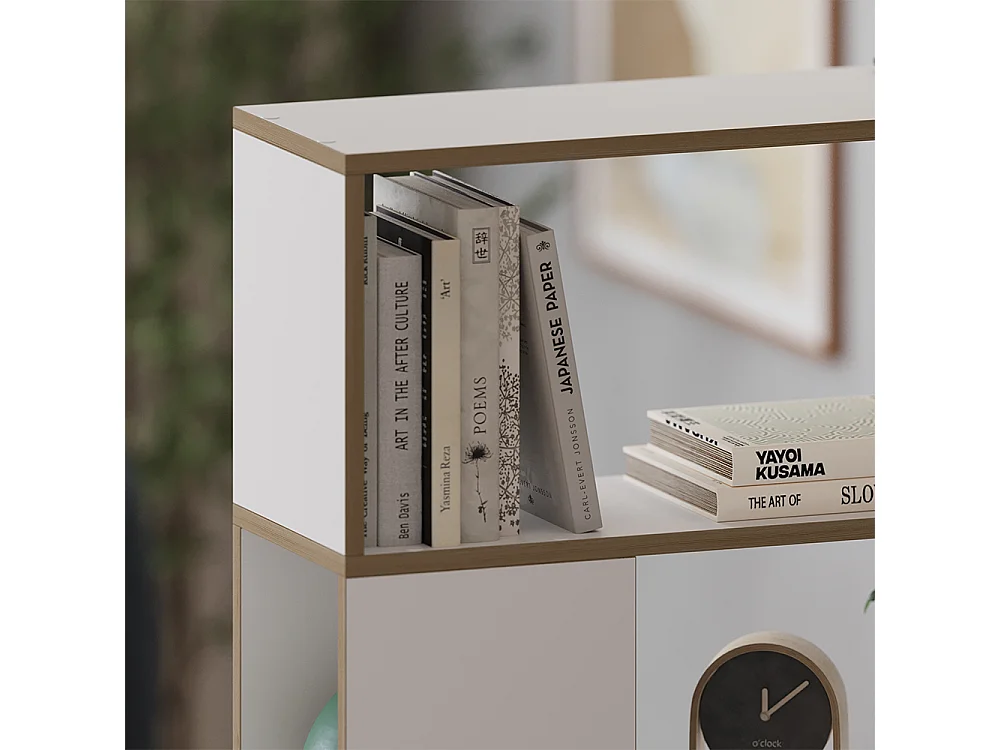 Séparation de pièce blanc/chêne 100x24x124.5 eneos