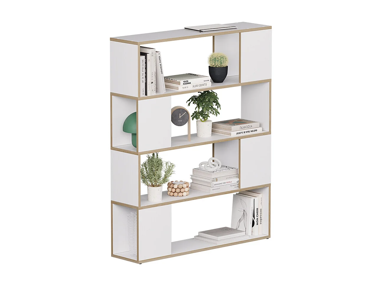 Séparation de pièce blanc/chêne 100x24x124.5 eneos