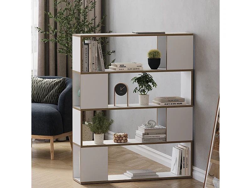 Rozdzielacz pokoju biały/dąb 100x24x124.5 eneos