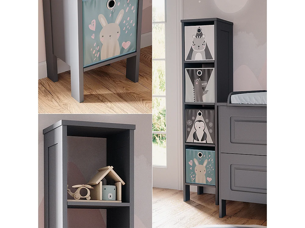 Scaffale per bambini grigio 35.2x30.6x159.5 ajaton