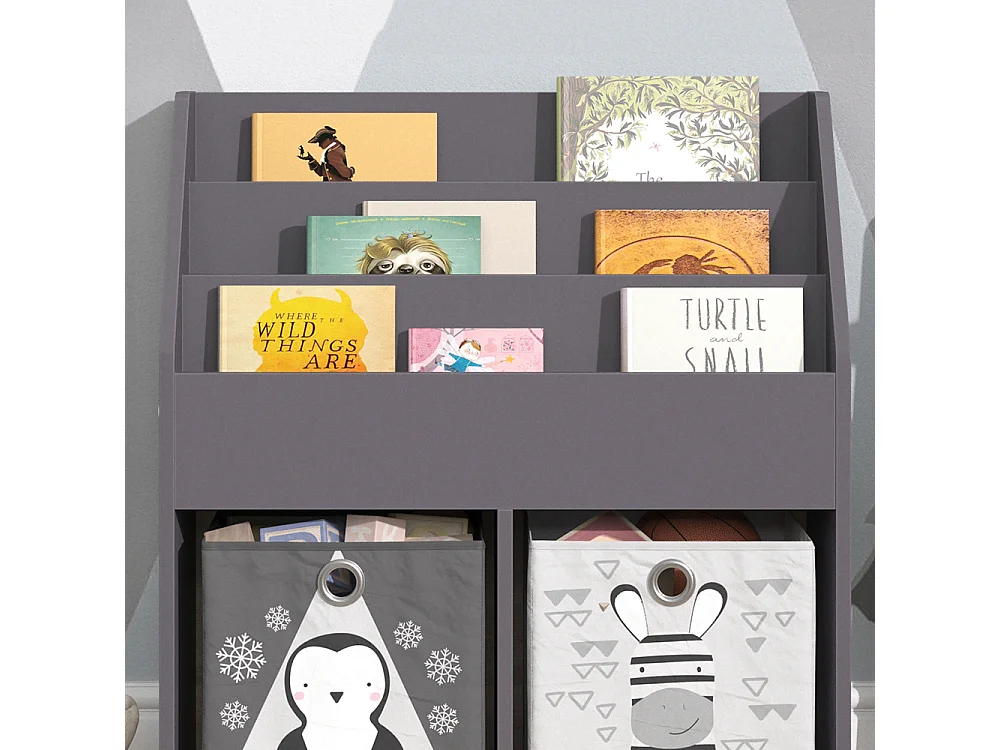 Bibliothèque enfant gris 72x30.7x79 luigi