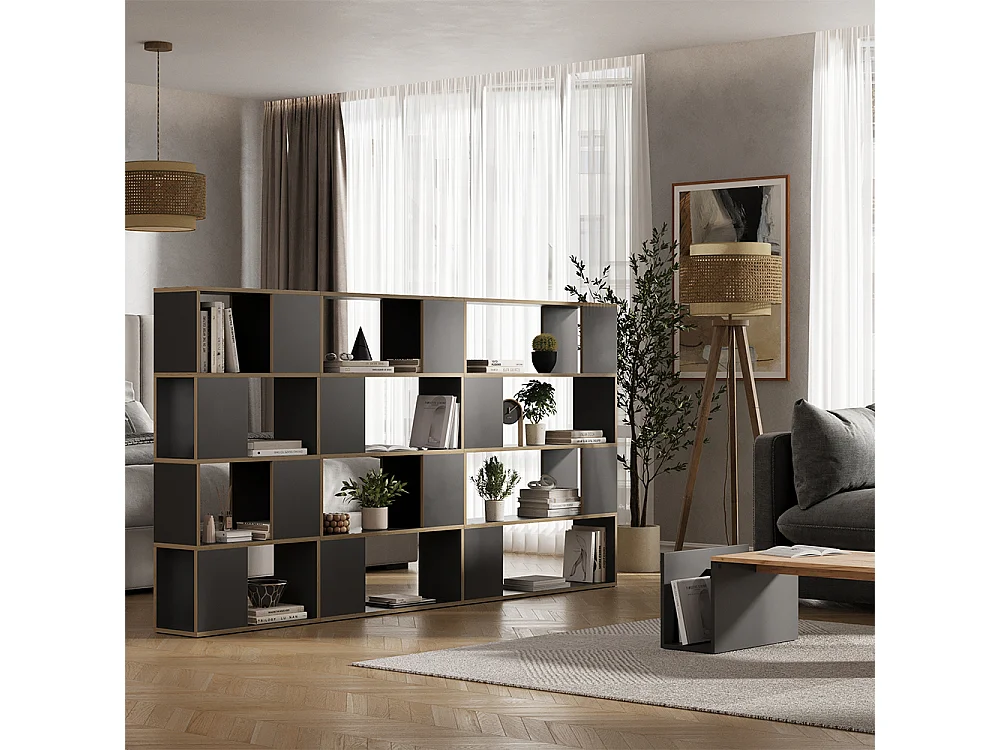 Séparation de pièce anthracite/chêne 80x24x124.5 eneos