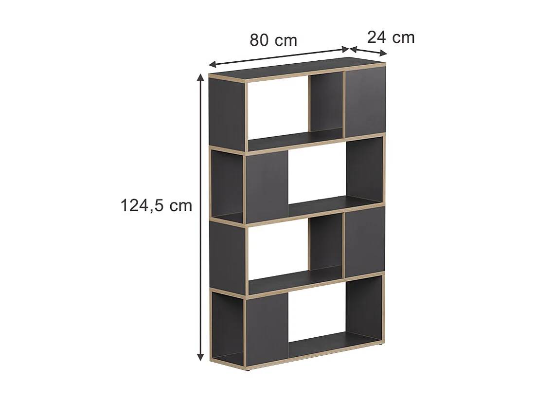 Séparation de pièce anthracite/chêne 80x24x124.5 eneos