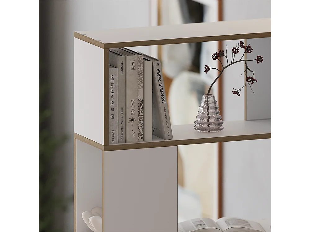 Raumteiler weiß/eiche 80x24x186 eneos