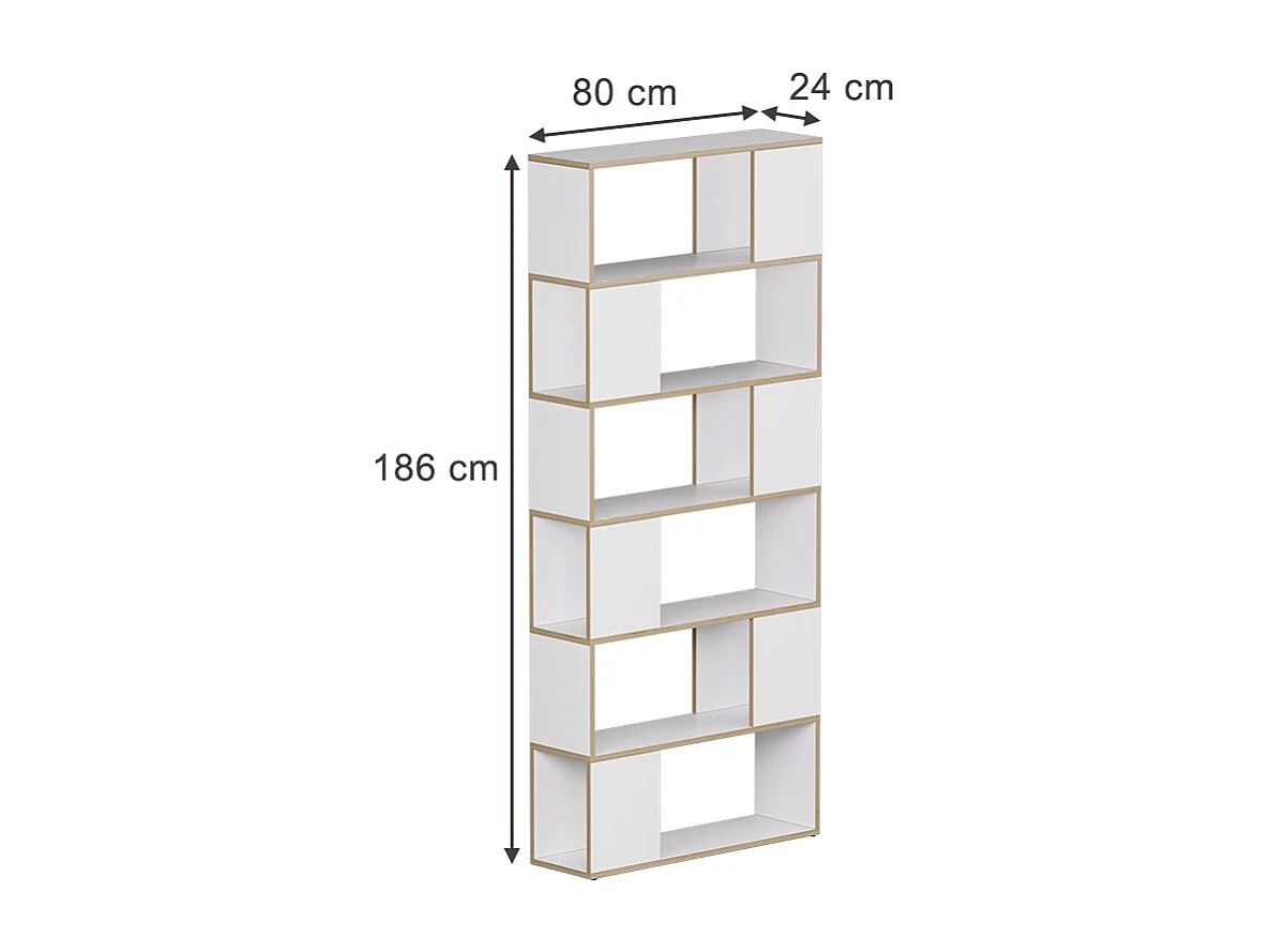 Séparation de pièce blanc/chêne 80x24x186 eneos