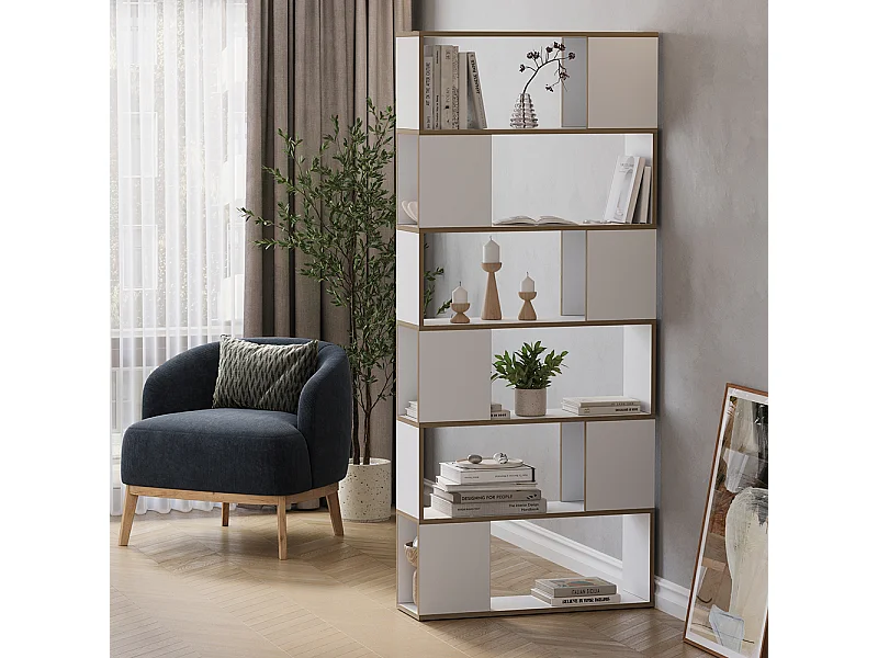 Rozdzielacz pokoju biały/dąb 80x24x186 eneos