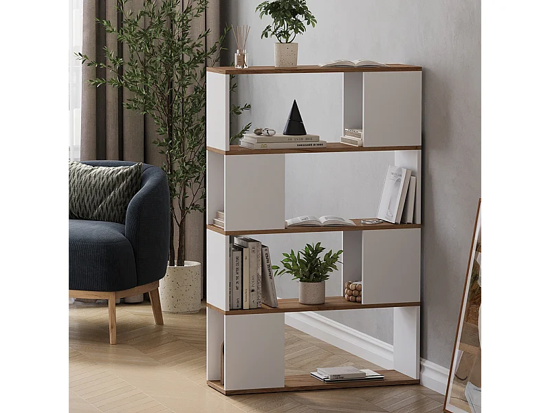 Divisorio per ambienti rovere bianco/dorato 80x24x124.5 eneos