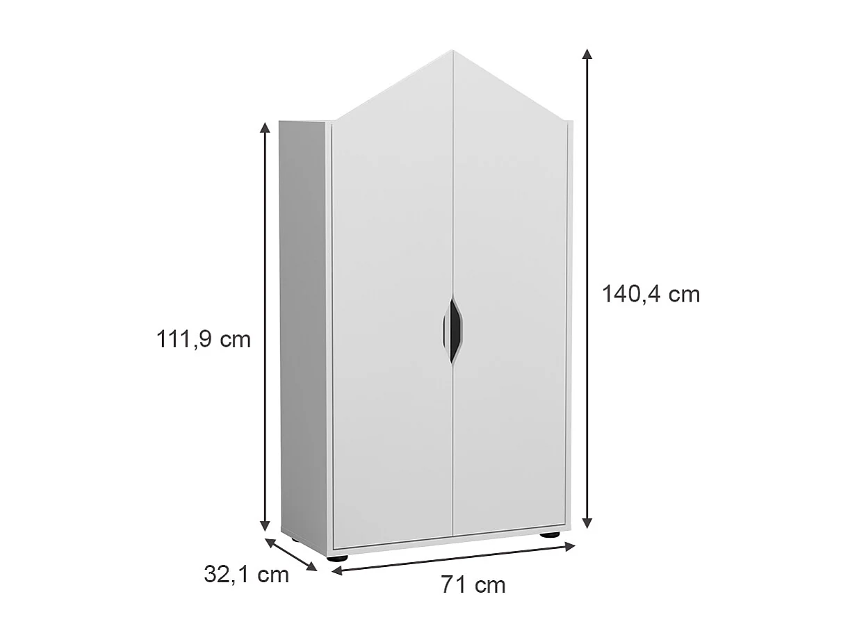 Étagère pour enfants blanc 71x32.1x140.4 estell