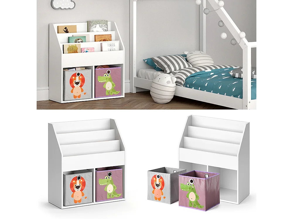 Libreria bambini bianco 72x30.7x79 luigi