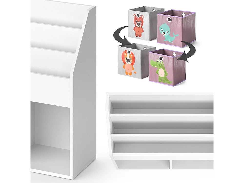 Libreria bambini bianco 72x30.7x79 luigi