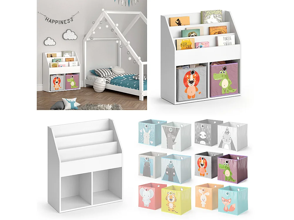 Libreria bambini bianco 72x30.7x79 luigi