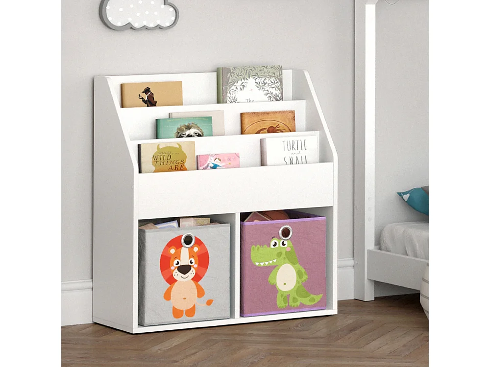 Bibliothèque enfant blanc 72x30.7x79 luigi