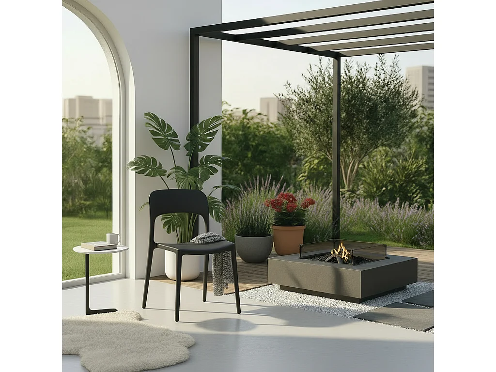 Set 4 Sedie Da Giardino In Polipropilene Impilabili Leggere E Resistenti Ideali Per Esterni Terrazze Giardini Bar Dehors Ristoranti 41 x 82,5 x 52 cm Nero