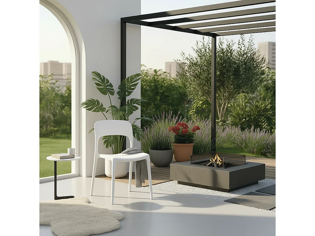 Set 4 Sedie Da Giardino In Polipropilene Impilabili Leggere E Resistenti Ideali Per Esterni Terrazze Giardini Bar Dehors Ristoranti 41 x 82,5 x 52 cm Bianco