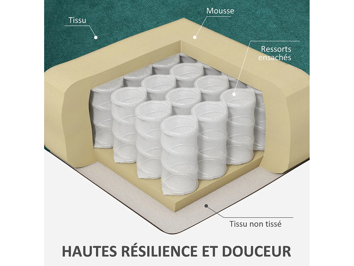 Fauteuil à oreilles style Chesterfield dossier capitonné grand confort bois noir tissu vert