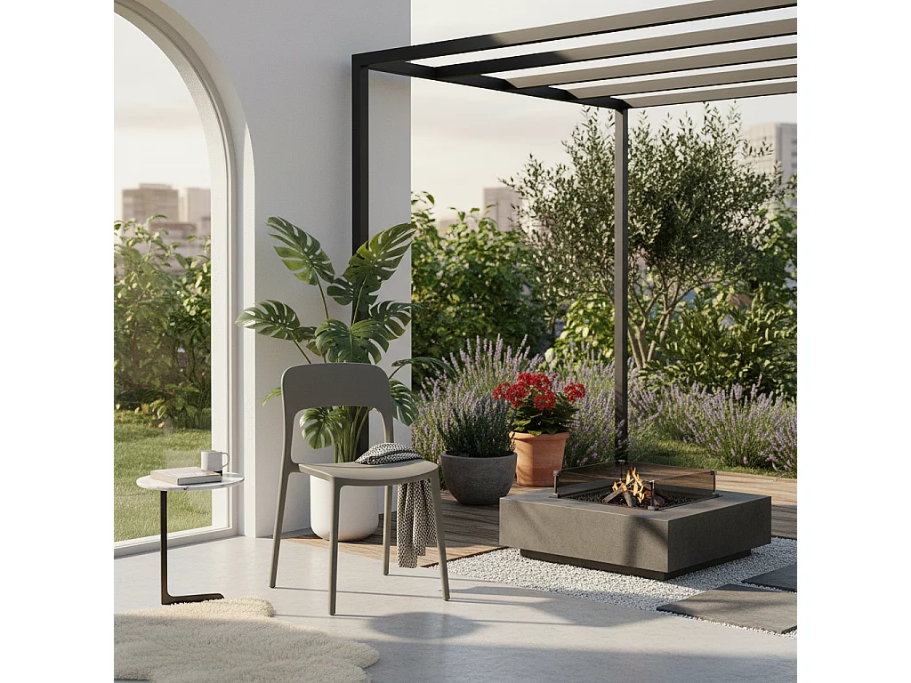Set 4 Sedie Da Giardino In Polipropilene Impilabili Leggere E Resistenti Ideali Per Esterni Terrazze Giardini Bar Dehors Ristoranti 41 x 82,5 x 52 cm Grigio
