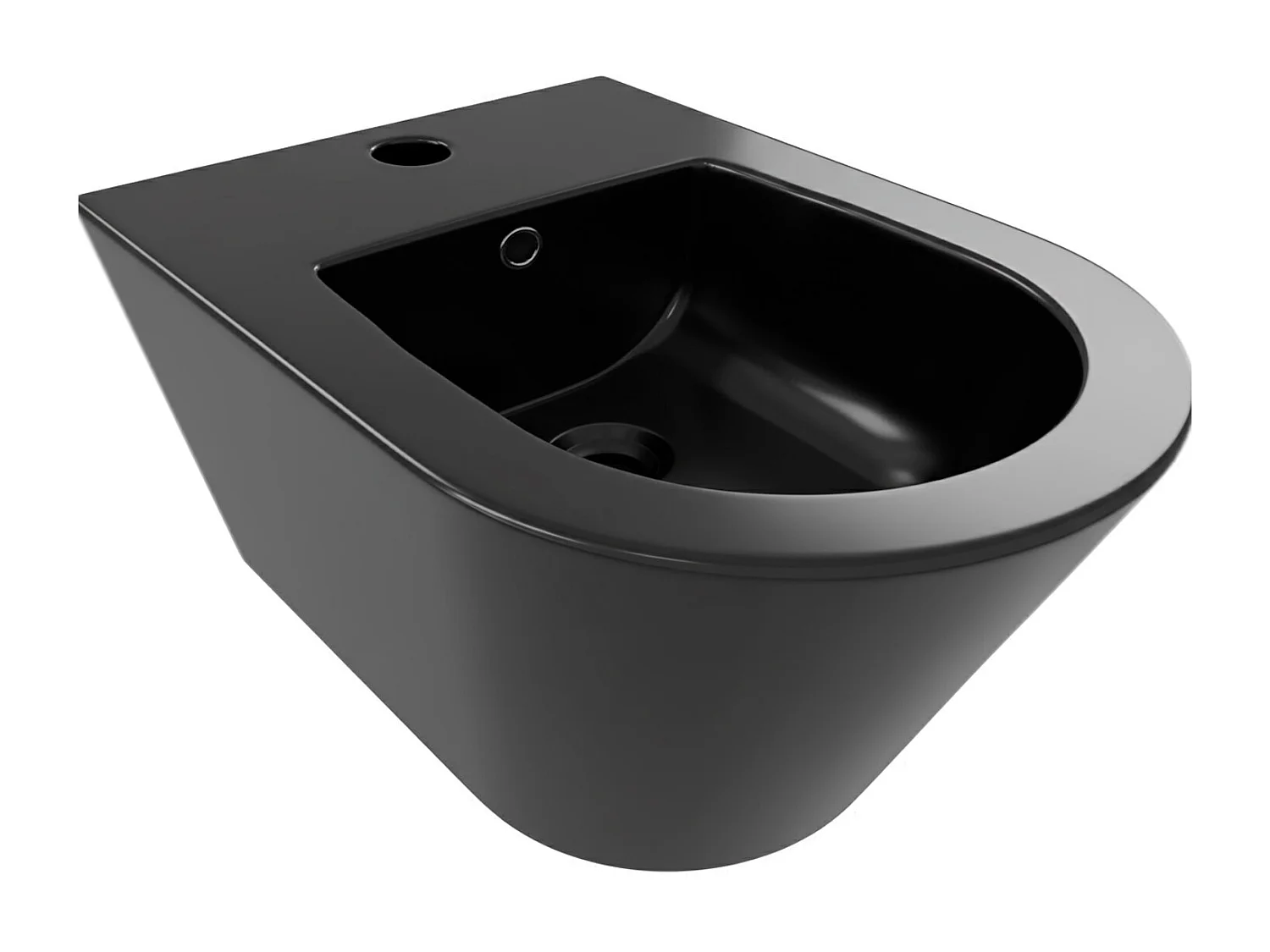 Coppia Sanitari Sospesi Vaso WC Rimless Con Tornado Flush E Bidet Sospeso Moderno Tondo In Ceramica Con Copriwater Chiusura Soft Close Nero Opaco