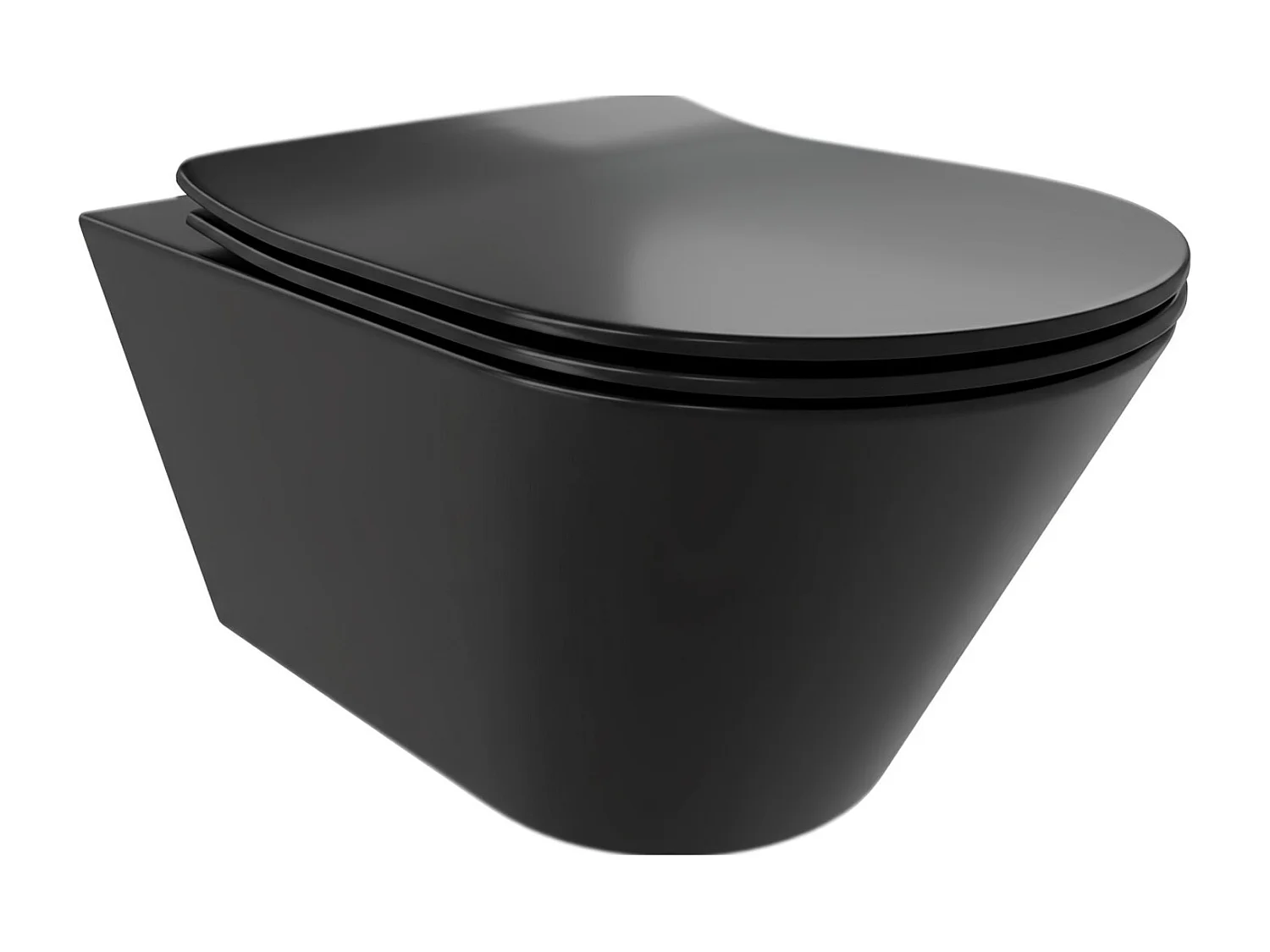 Coppia Sanitari Sospesi Vaso WC Rimless Con Tornado Flush E Bidet Sospeso Moderno Tondo In Ceramica Con Copriwater Chiusura Soft Close Nero Opaco