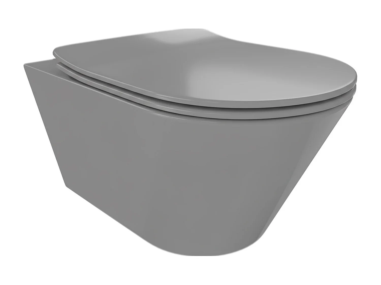 Coppia Sanitari Sospesi Vaso WC Rimless Con Tornado Flush E Bidet Sospeso Moderno Tondo In Ceramica Con Copriwater Chiusura Soft Close Grigio Opaco