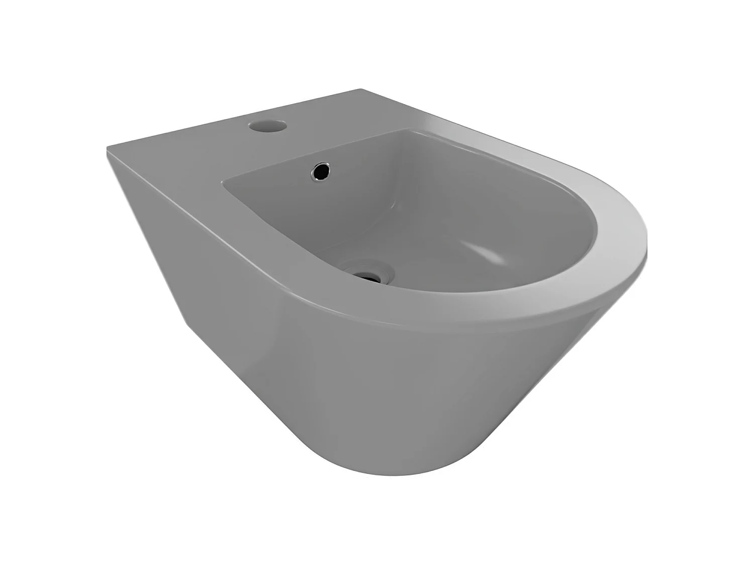 Coppia Sanitari Sospesi Vaso WC Rimless Con Tornado Flush E Bidet Sospeso Moderno Tondo In Ceramica Con Copriwater Chiusura Soft Close Grigio Opaco