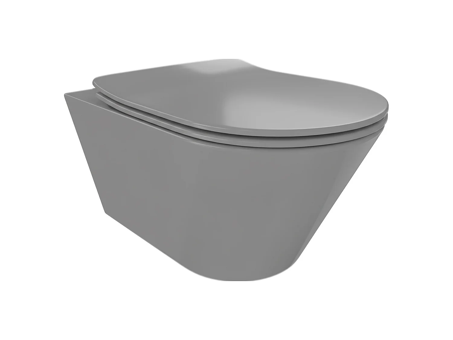 Coppia Sanitari Sospesi Vaso WC Rimless Con Tornado Flush E Bidet Sospeso Moderno Tondo In Ceramica Con Copriwater Chiusura Soft Close Grigio Opaco