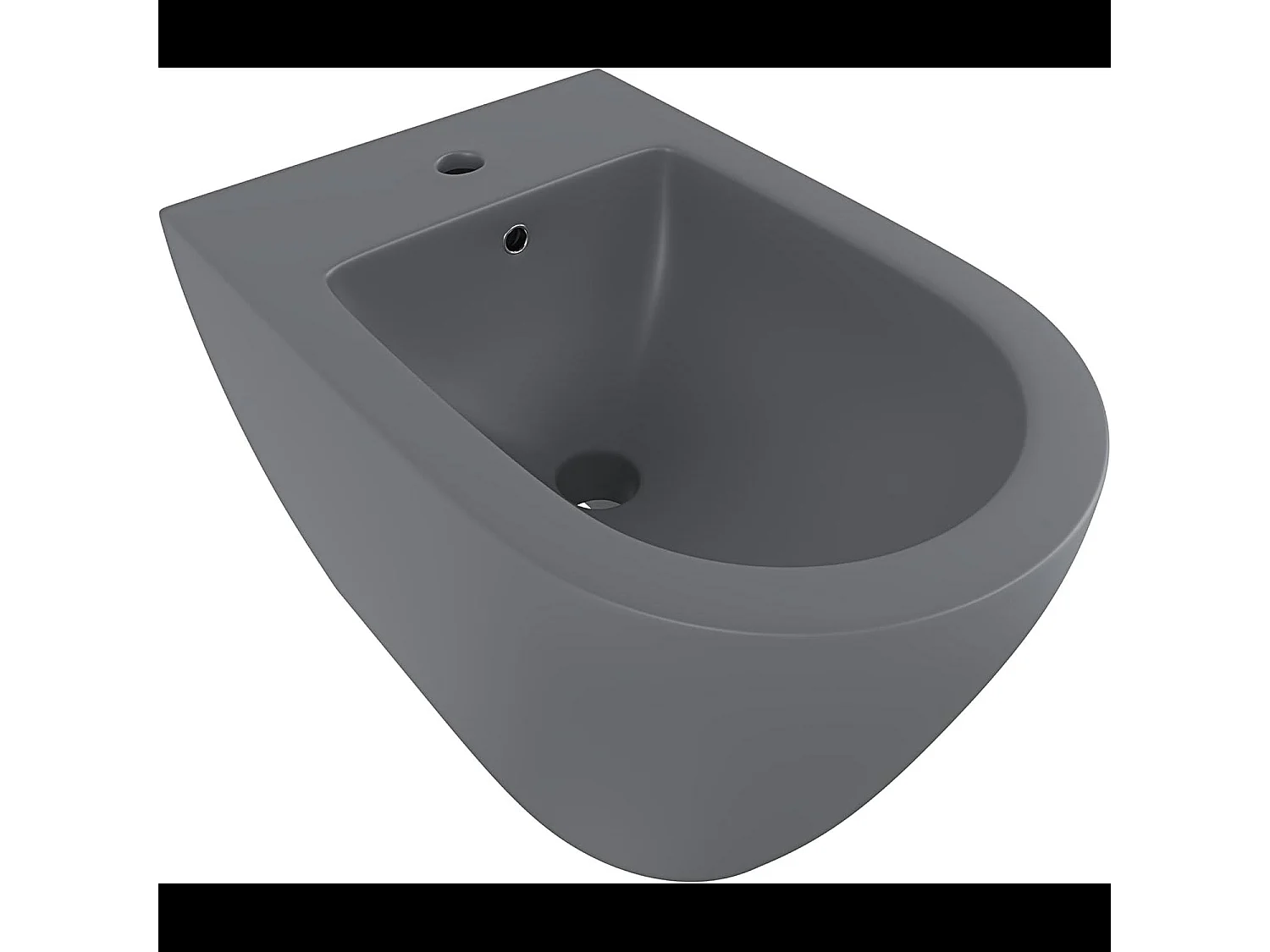 Coppia Sanitari Filomuro Parete Vaso WC Rimless Senza Brida Tornado Flush E Bidet Moderno In Ceramica Copriwater Chiusura Soft Close Grigio Opaco