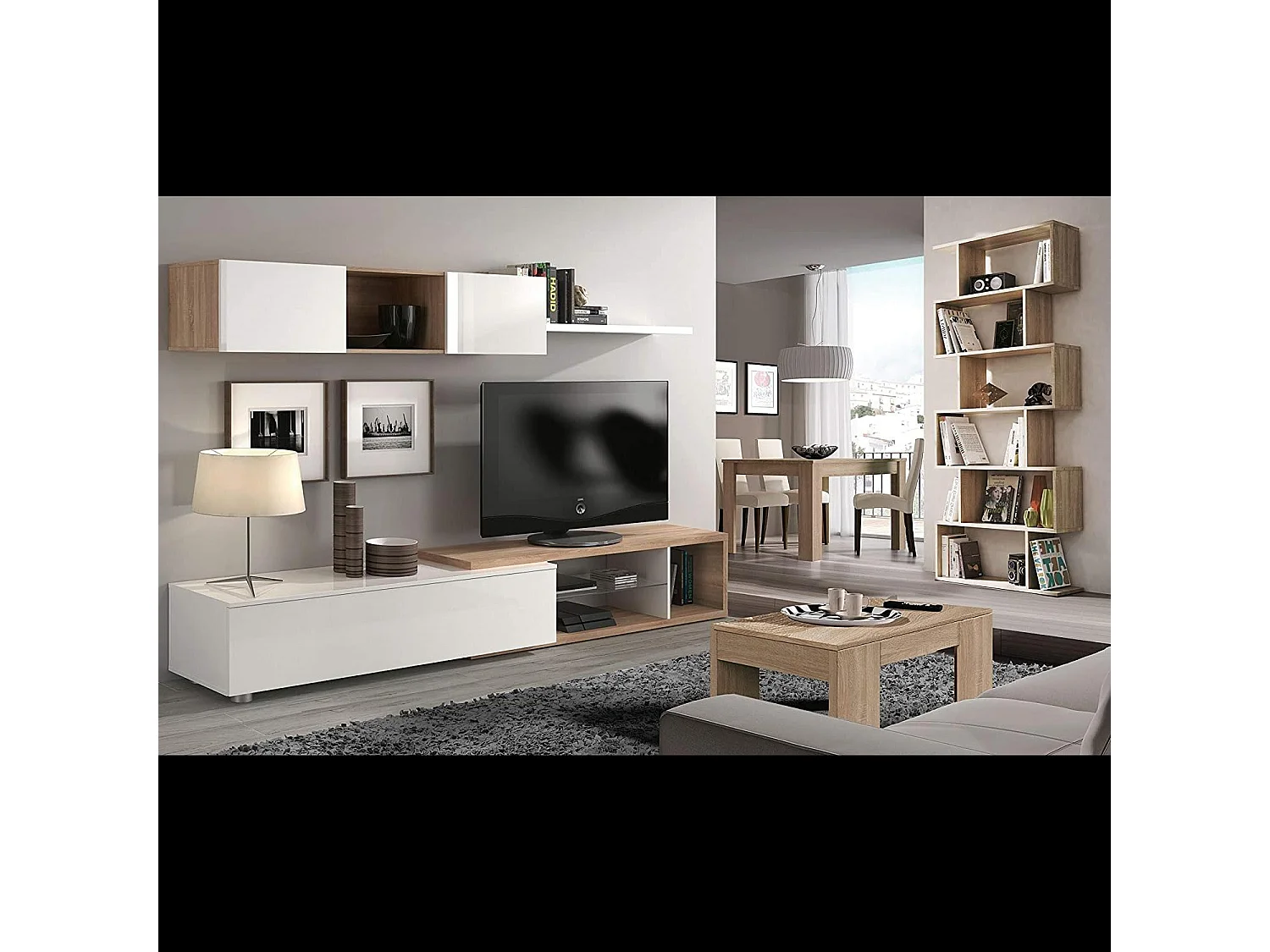 Libreria da Terra Con Mensole Zig Zag Friburgo Plus 192 x 80 x 25 cm Rovere