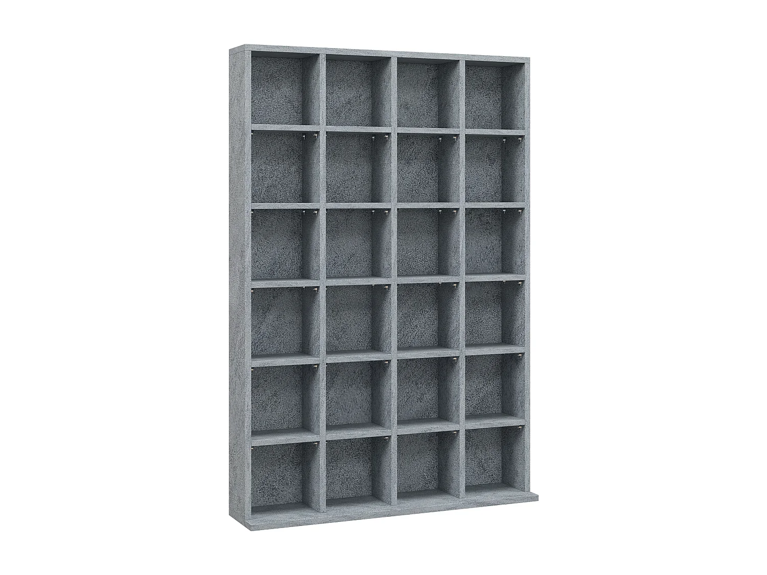 Étagère rangement CD/DVD meuble de rangement pour 480 CDs 24 compartiments réglables en hauteur 89 x 20 x 130 cm gris