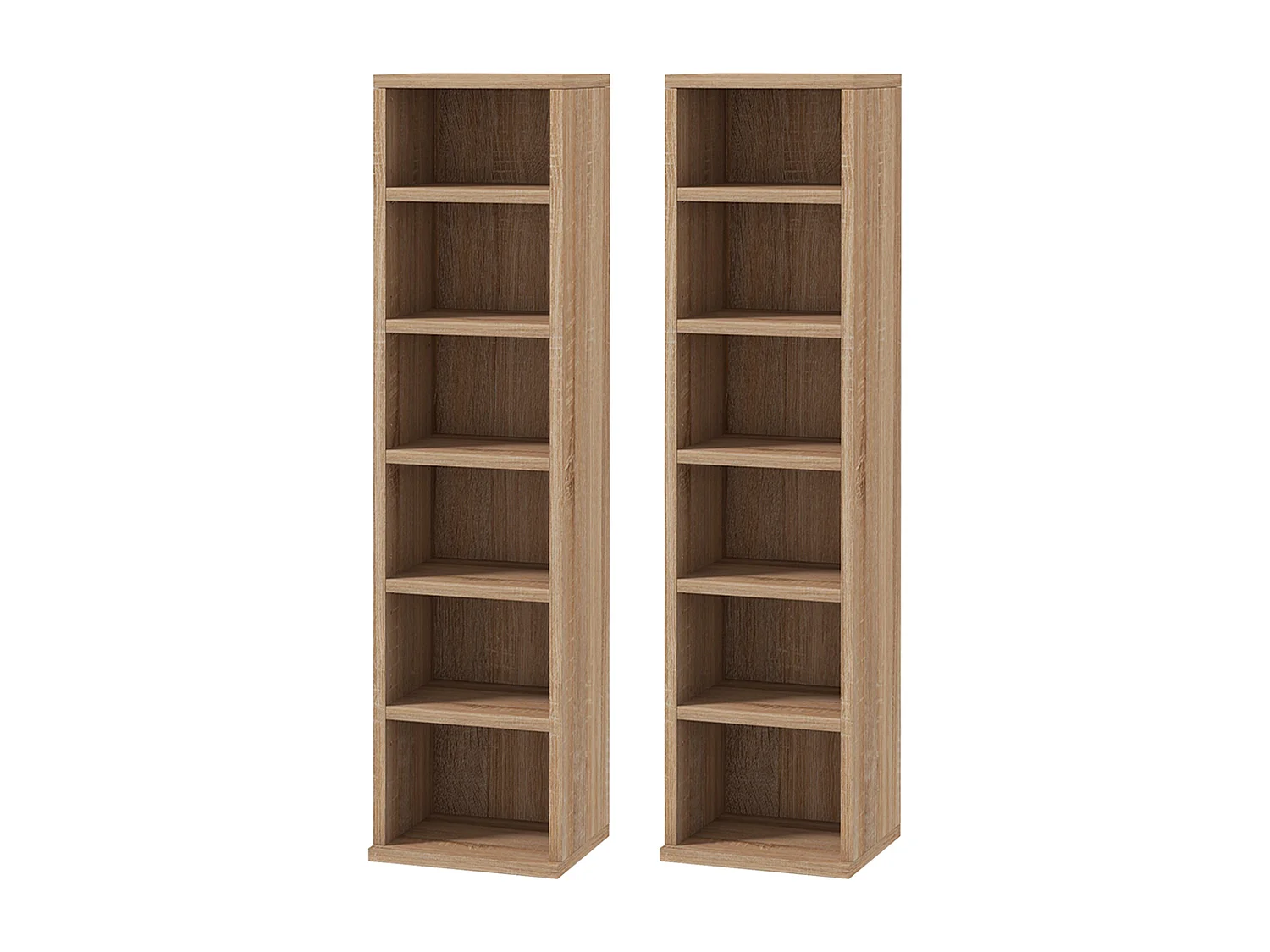 Lot de 2 étagères colonnes rangement max. 204 CD chêne