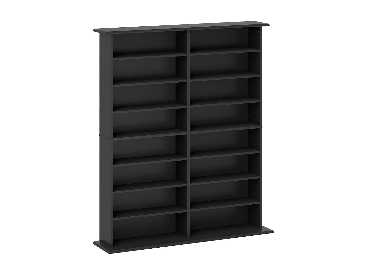 Étagère range CD - meuble rangement CD DVD - 16 compartiments, 12 étagères réglables - max 720 CD/396 DVD - noir