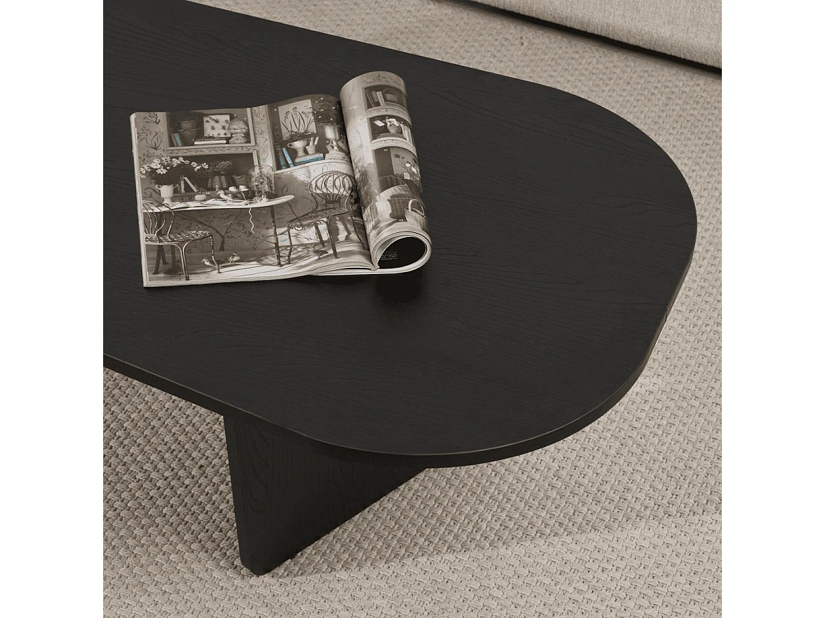 Couchtisch mit abgerundeter Platte L130 cm - AMÉLIA