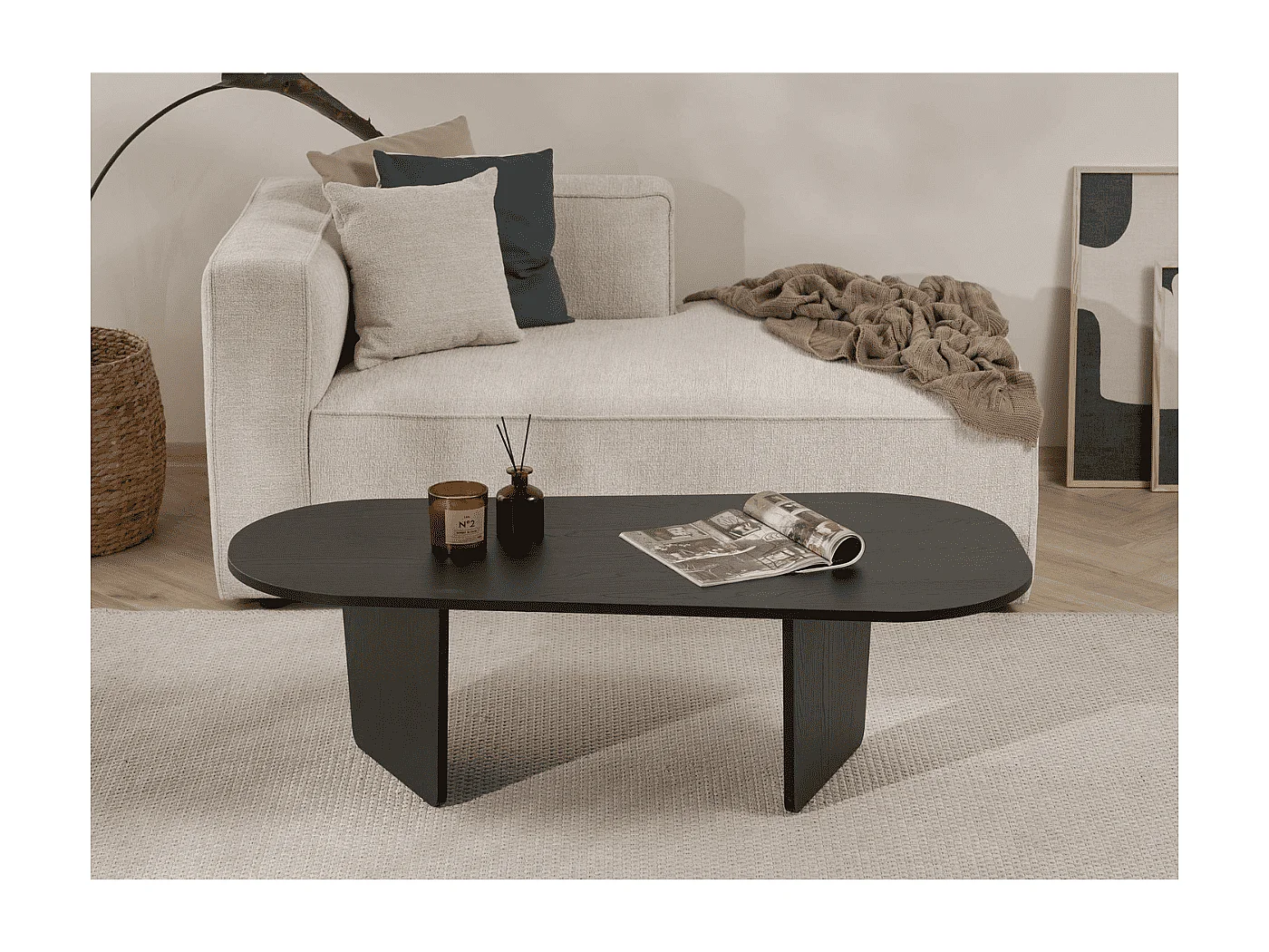 Couchtisch mit abgerundeter Platte L130 cm - AMÉLIA