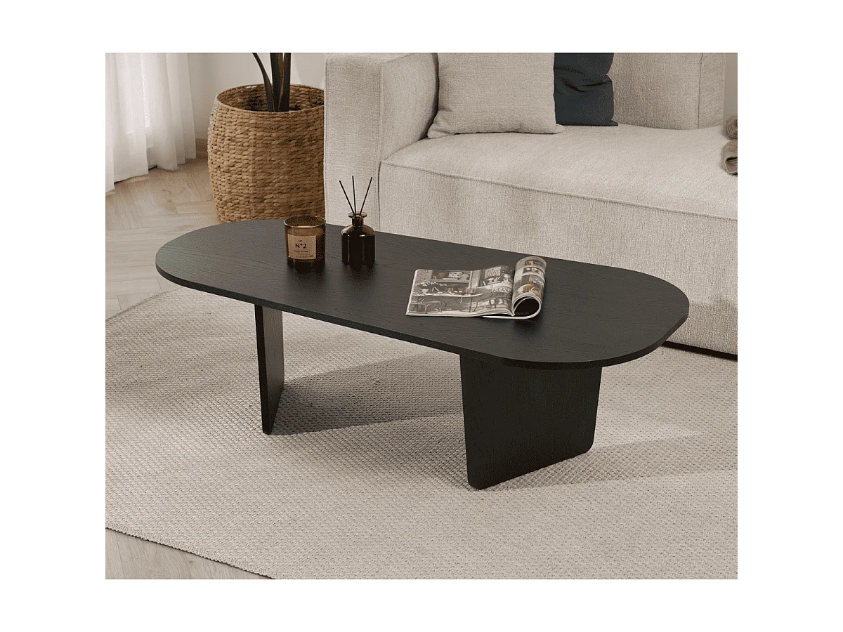 Table basse avec plateau aux bords arrondis L130 cm - AMÉLIA