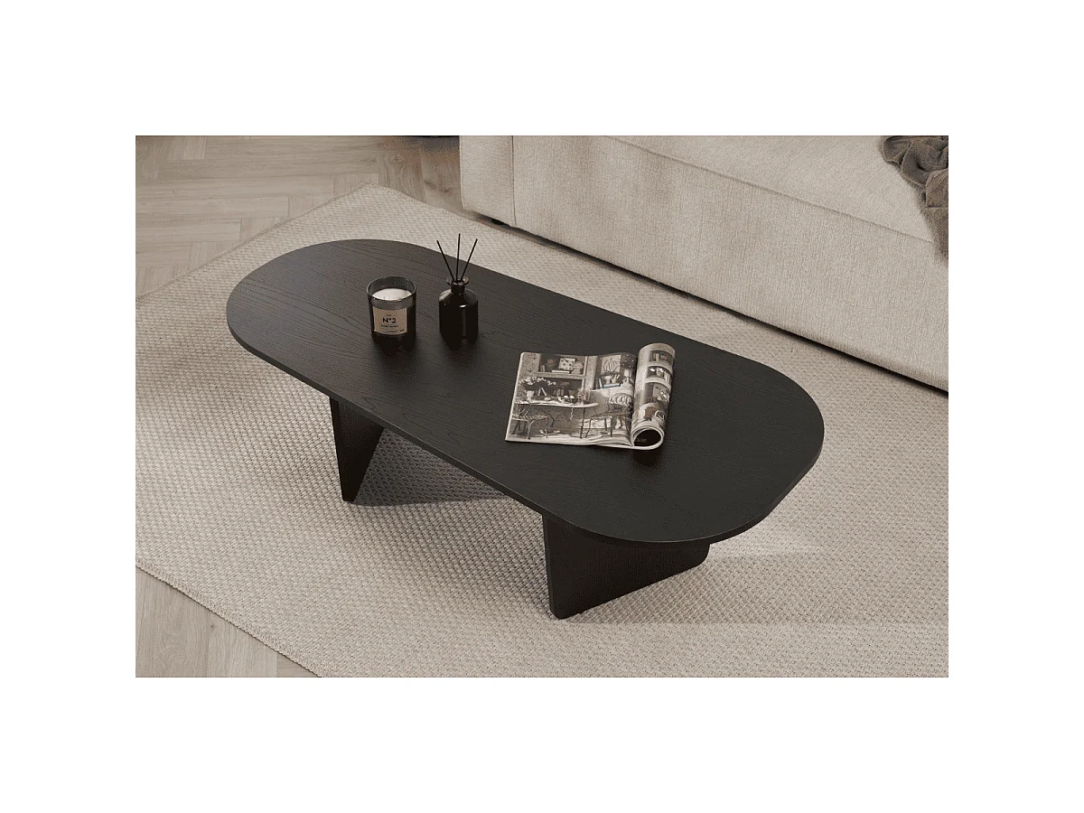 Table basse avec plateau aux bords arrondis L130 cm - AMÉLIA