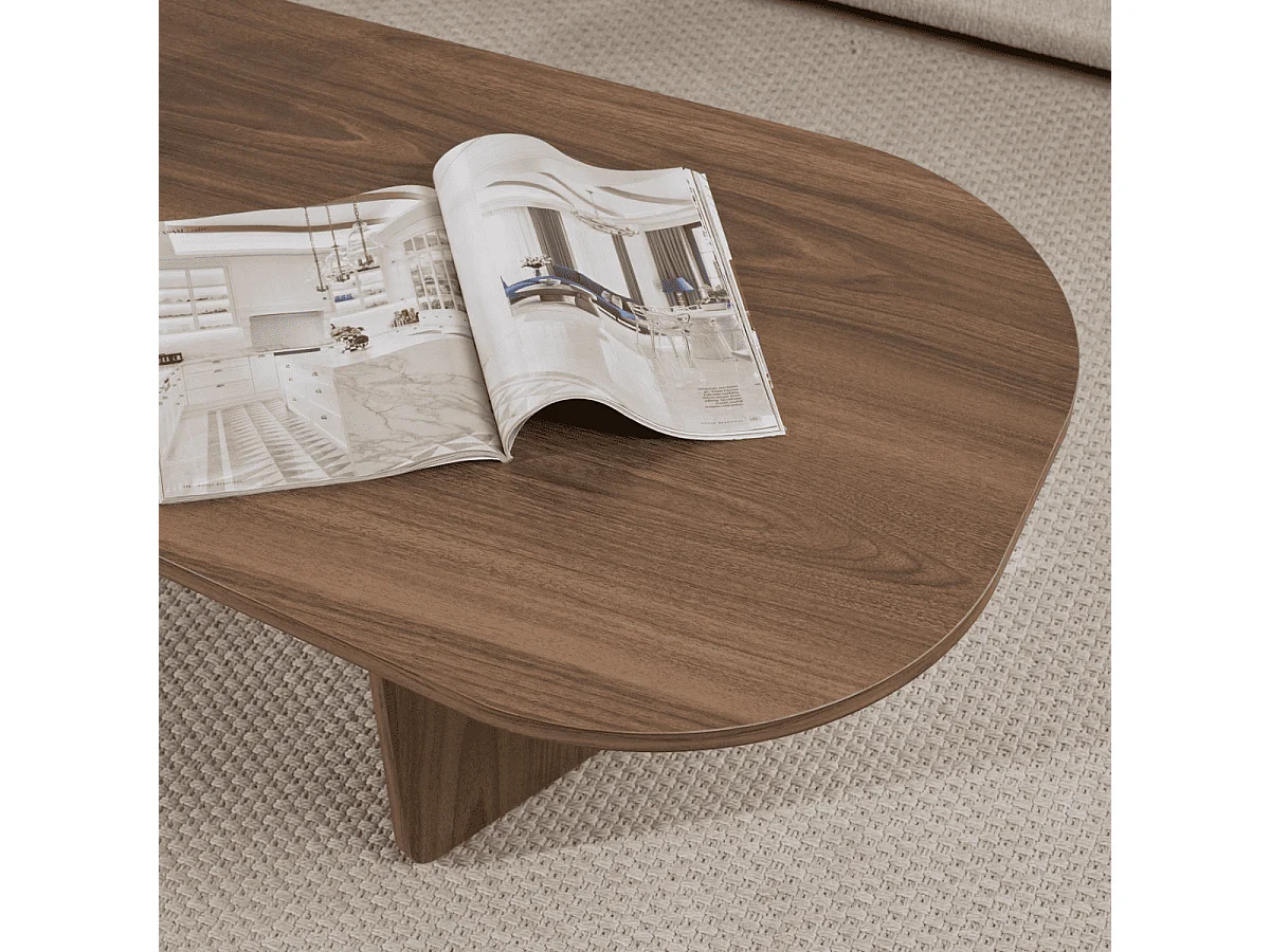 Couchtisch mit abgerundeter Platte L130 cm - AMÉLIA