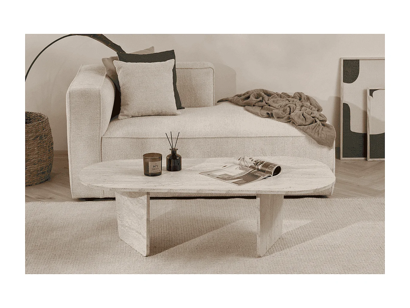 Couchtisch mit abgerundeter Platte L130 cm - AMÉLIA