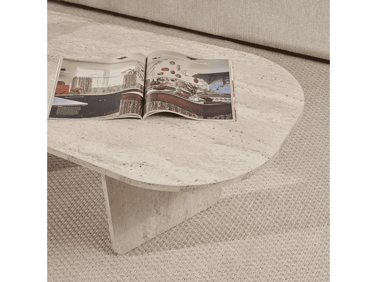 Table basse avec plateau aux bords arrondis L130 cm - AMÉLIA