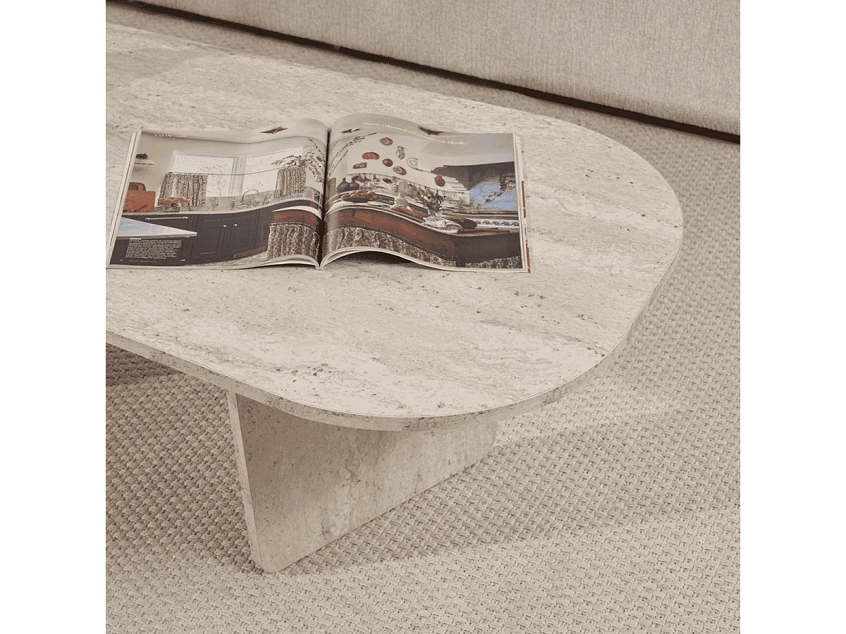 Table basse avec plateau aux bords arrondis L130 cm - AMÉLIA