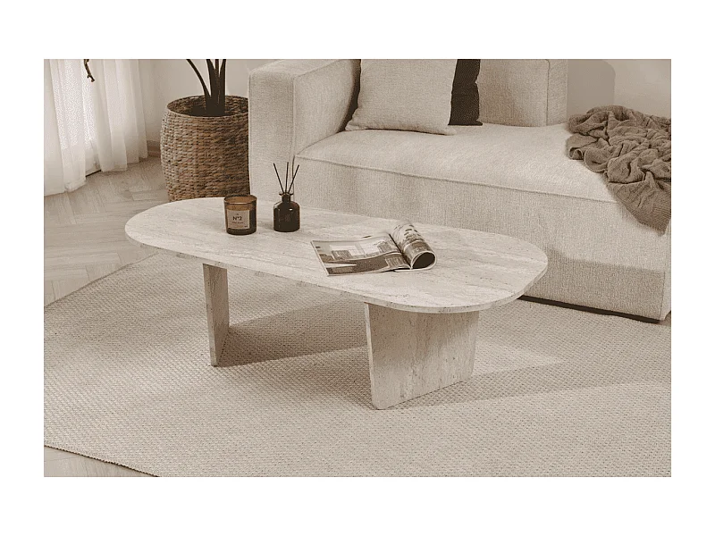 Couchtisch mit abgerundeter Platte L130 cm - AMÉLIA