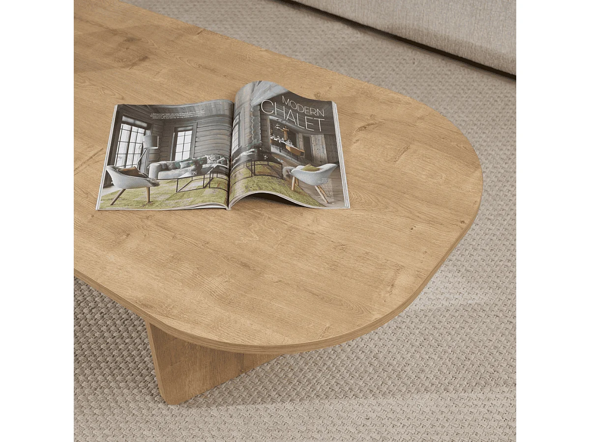 Couchtisch mit abgerundeter Platte L130 cm - AMÉLIA