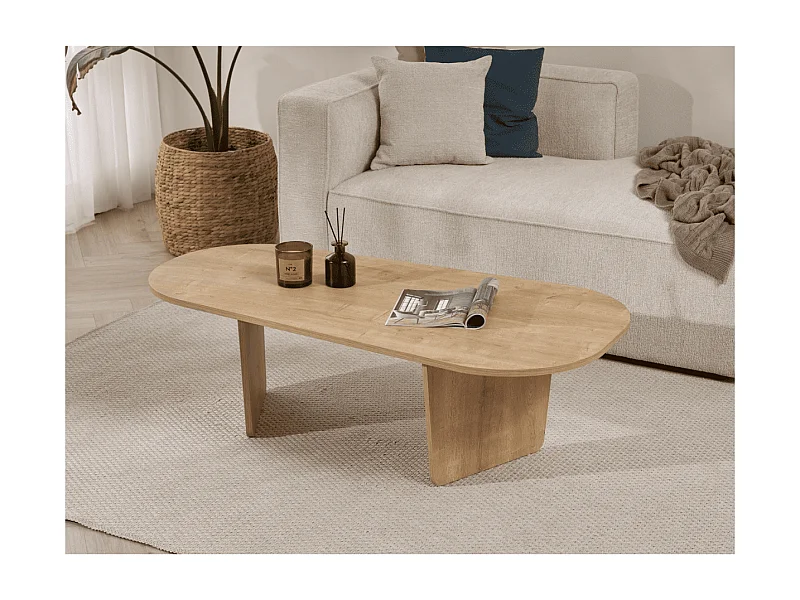Couchtisch mit abgerundeter Platte L130 cm - AMÉLIA
