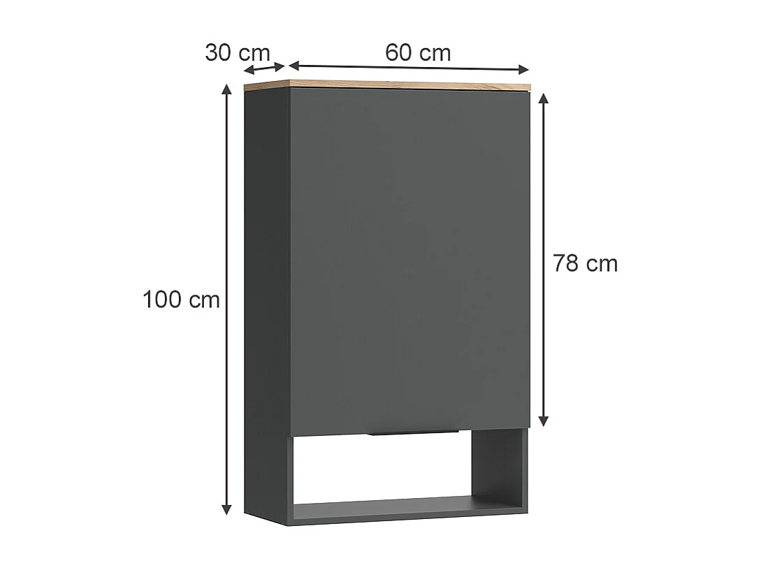 Commode anthracite 60x30x100 wido